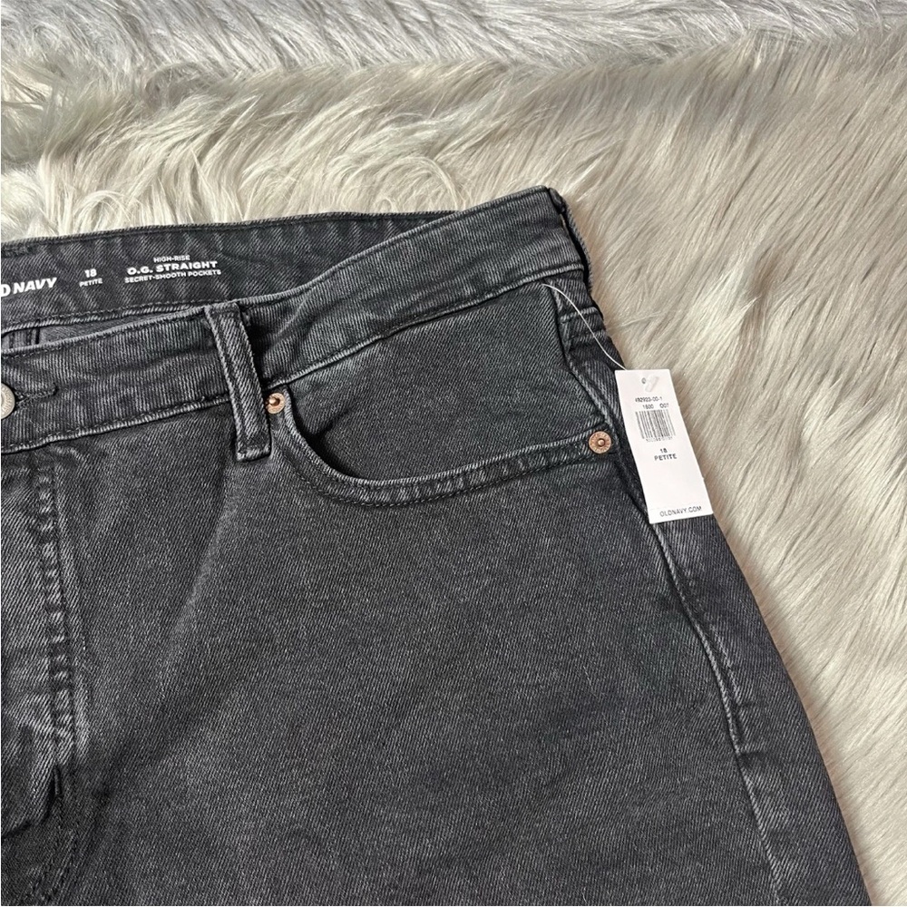 Old Navy Women’s OG High Rise Straight Black Jeans Size 18 Petite 18P - Picture 2 of 12